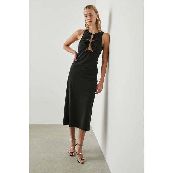 Rails Samba Midi Dress - Black/Multi M - Picture 1 of 12
